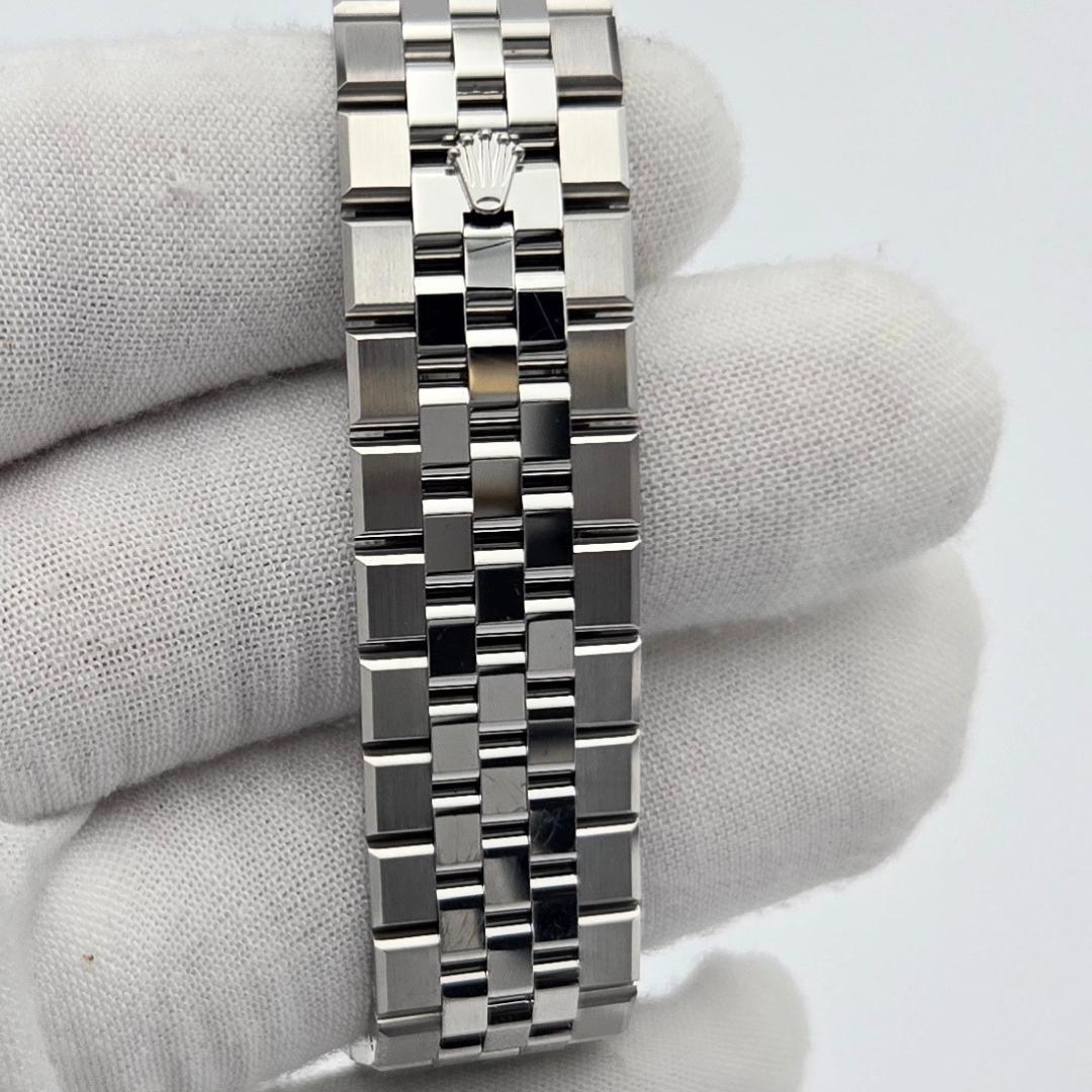 Rolex Land-Dweller 127334 White Honeycomb Dial Jubilee Steel Watch Box Papers