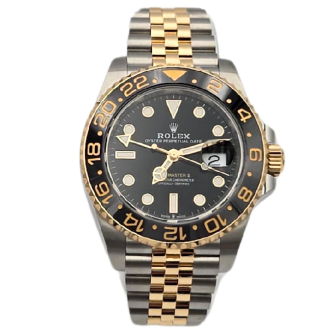 Rolex GMT-Master II Bumblebee Two Tone Black Dial 126713GRNR Box Papers