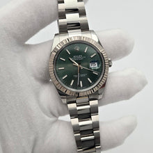 Rolex Datejust 41 Mint Green Stick Dial Fluted Steel Oyster 126334 Box Papers