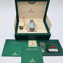 Rolex Datejust 41 Mint Green Stick Dial Fluted Steel Oyster 126334 Box Papers