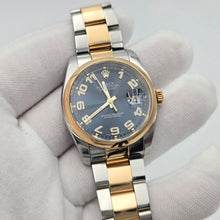 Rolex Datejust 36 Blue Concentric Dial Two Tone Gold Steel 116203 Box Papers
