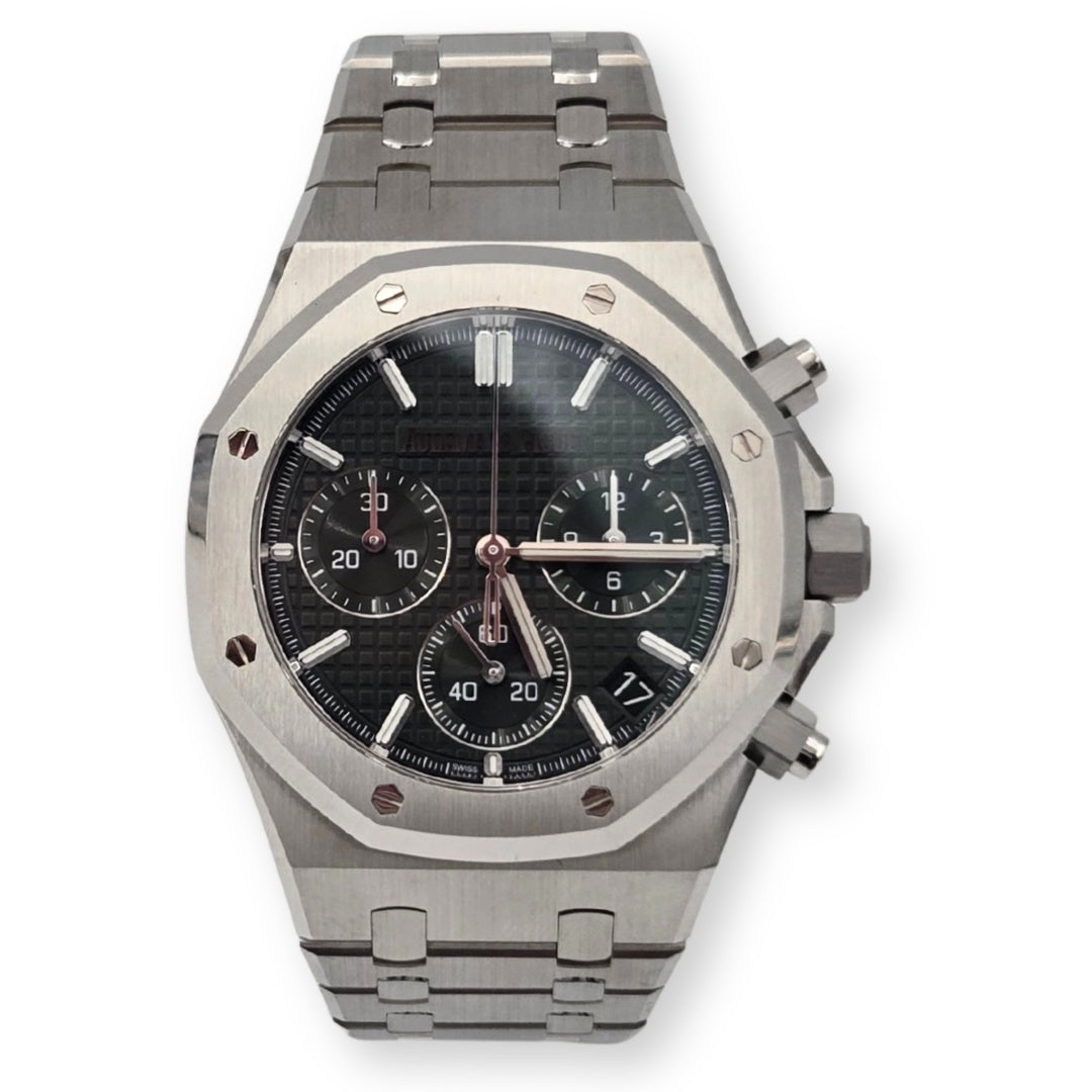 Audemars Piguet Royal Oak Chronograph Green Dial Steel 26240ST Box Papers