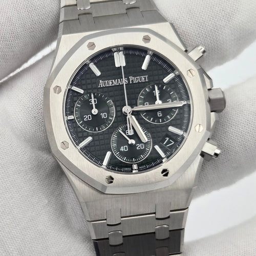 Audemars Piguet Royal Oak Chronograph Green Dial Steel 26240ST Box Papers