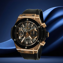 Hublot Big Bang Unico King Gold 42mm with blue background