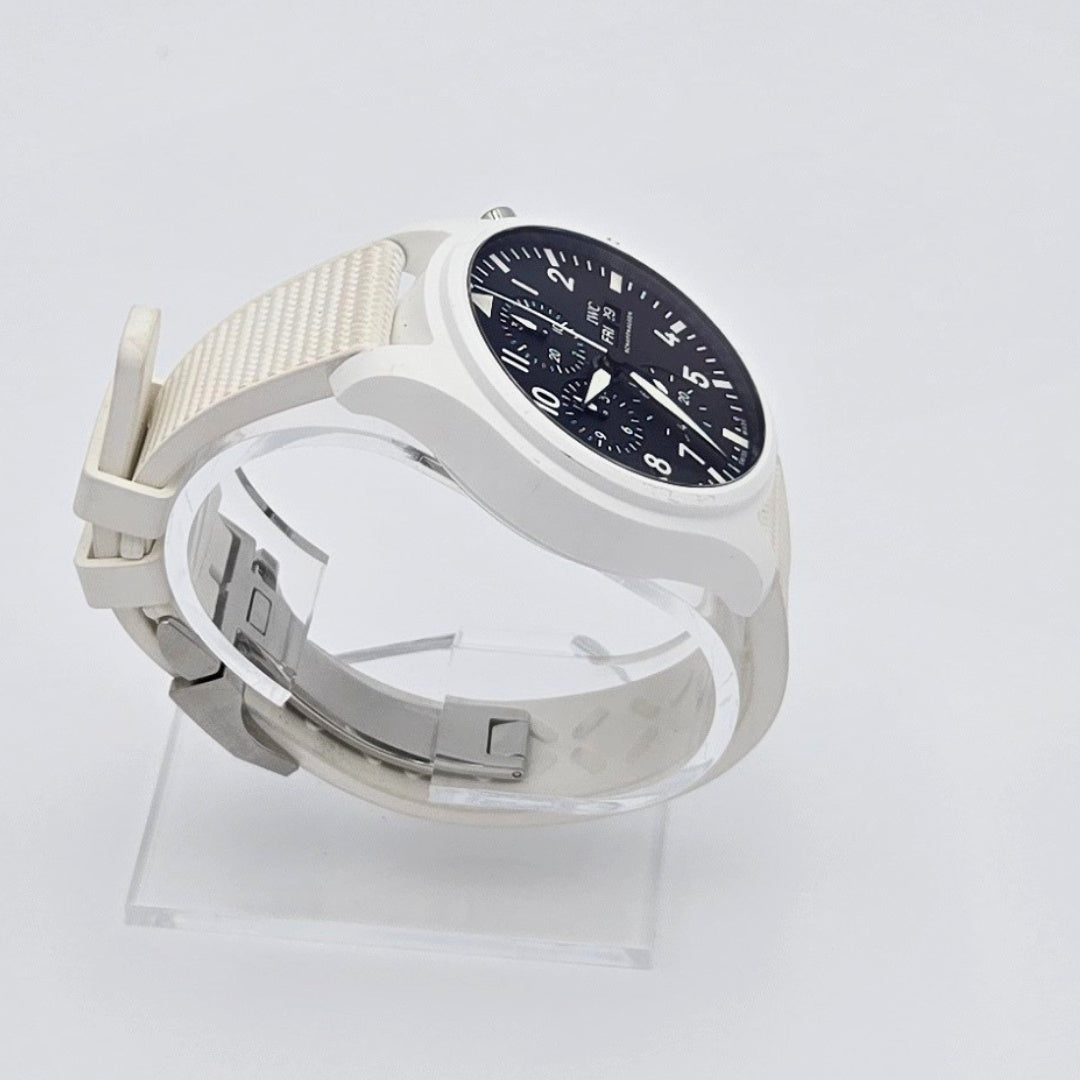 IWC Pilot Chronograph Top Gun Lake Tahoe White Ceramic IW389105 Box Papers