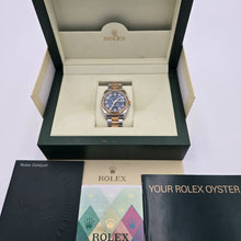 Rolex Datejust 36 Blue Concentric Dial Two Tone Gold Steel 116203 Box Papers