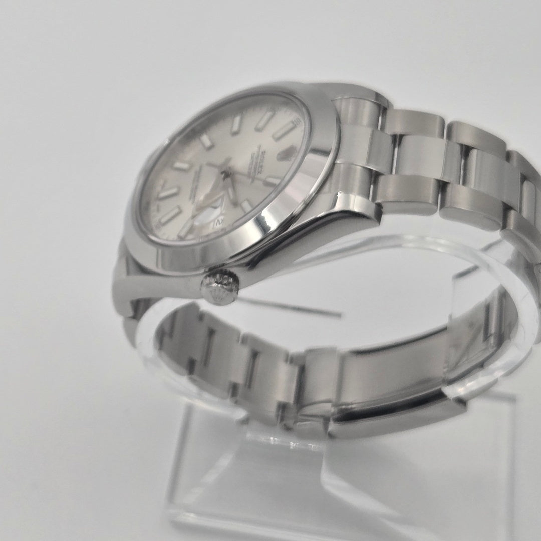 Rolex Datejust II 41mm Silver Dial Smooth Bezel Steel 116300 Box