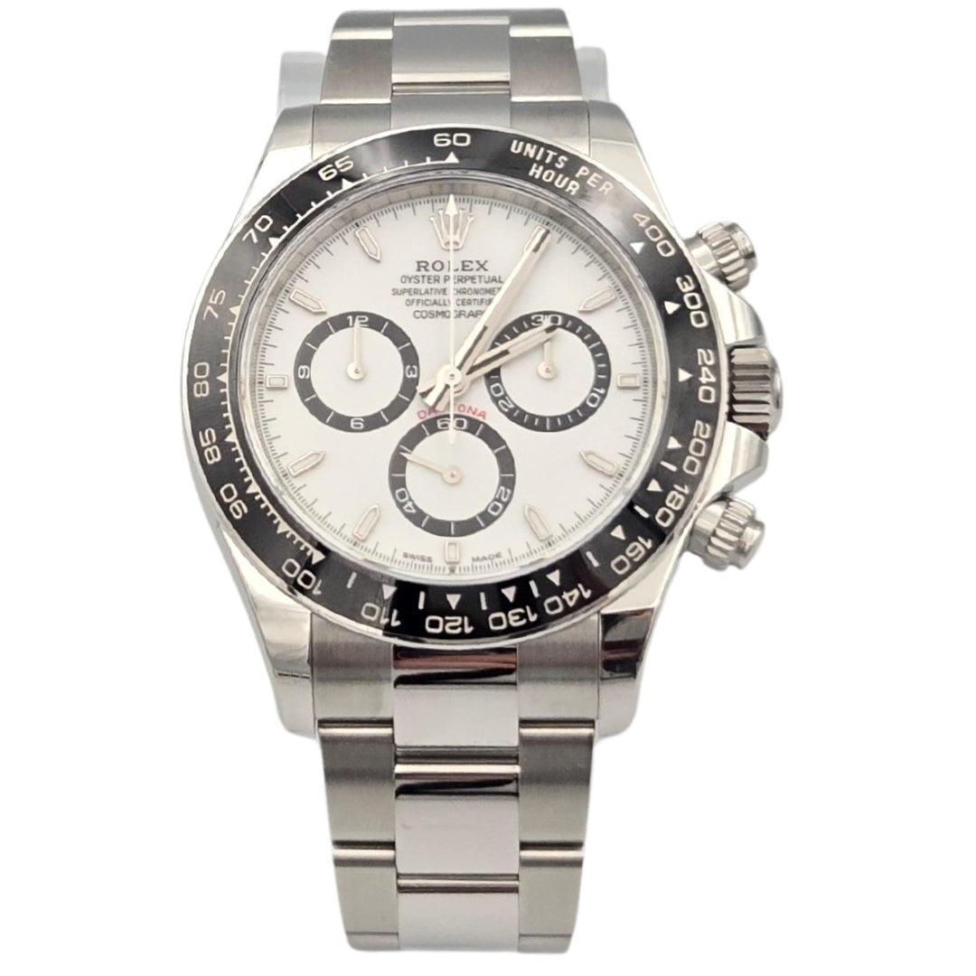 Rolex Daytona White Dial 126500LN Ceramic Bezel Steel Oyster Watch Papers 2024