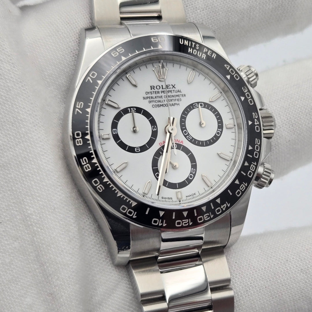 Rolex Daytona White Dial 126500LN Ceramic Bezel Steel Oyster Watch Papers 2024