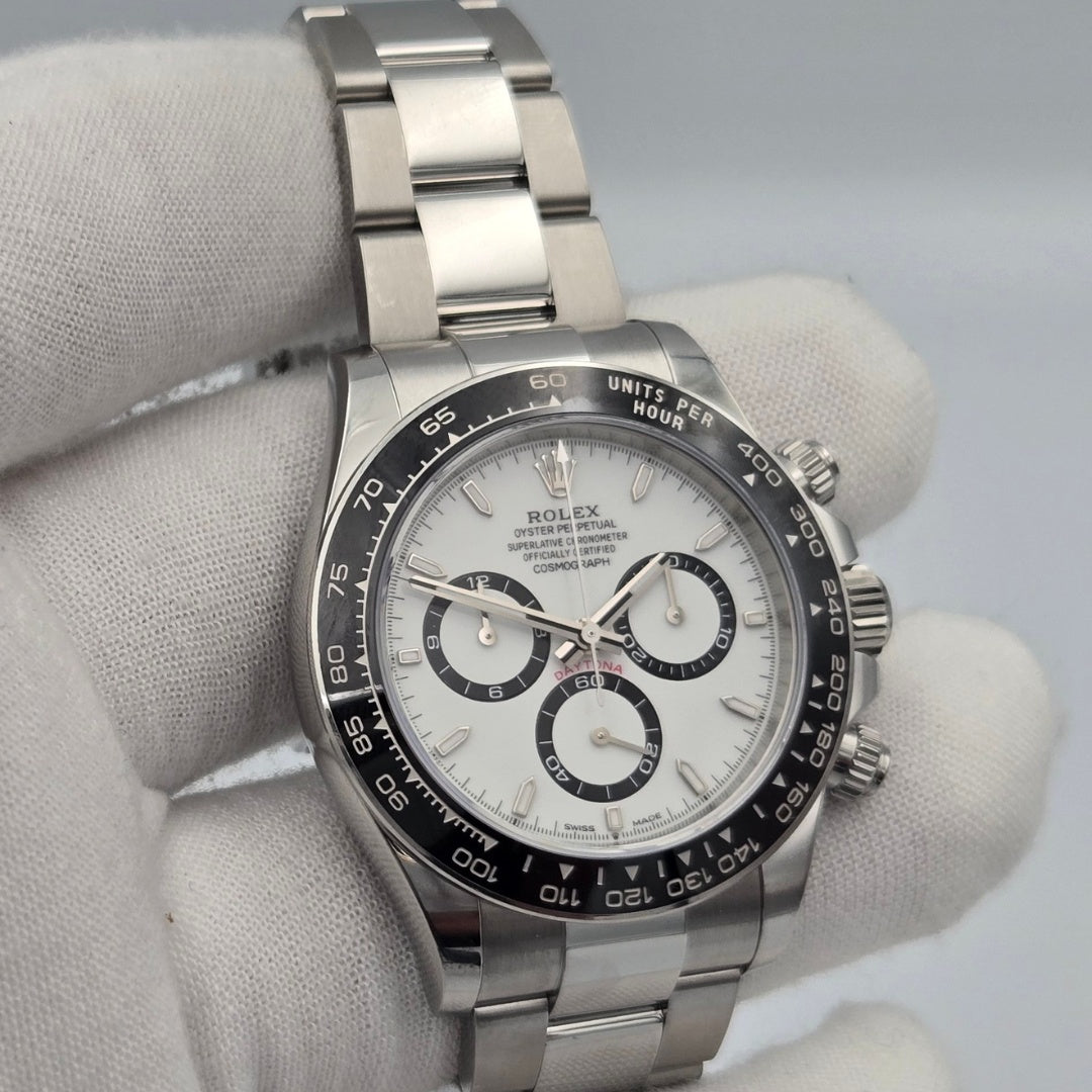 Rolex Daytona White Dial 126500LN Ceramic Bezel Steel Oyster Watch Papers 2024