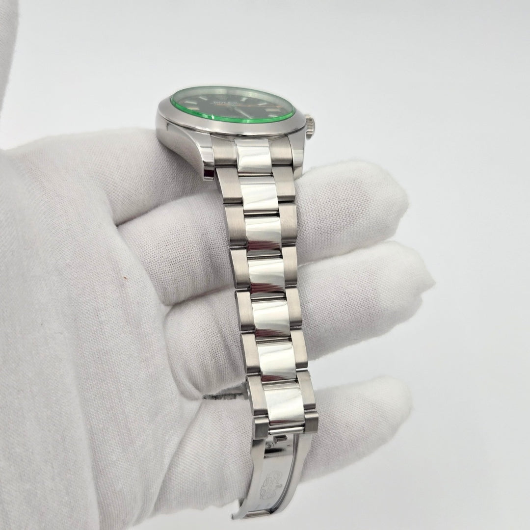 Rolex Milgauss 116400GV Black Dial Green Sapphire Steel Watch Box Papers