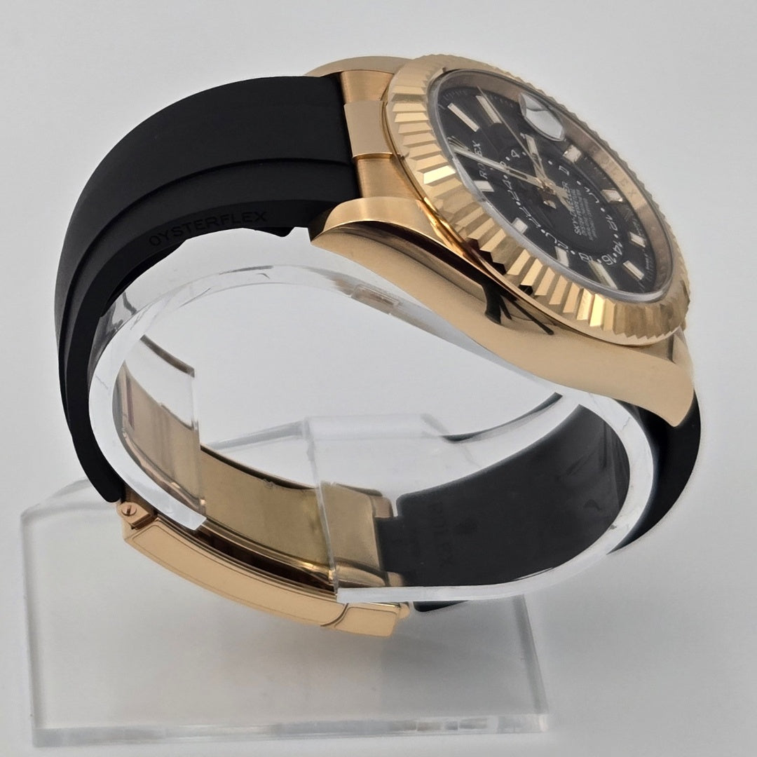 Rolex Sky-Dweller Black Dial 18k Yellow Gold Oysterflex 336238 Box Papers 2024