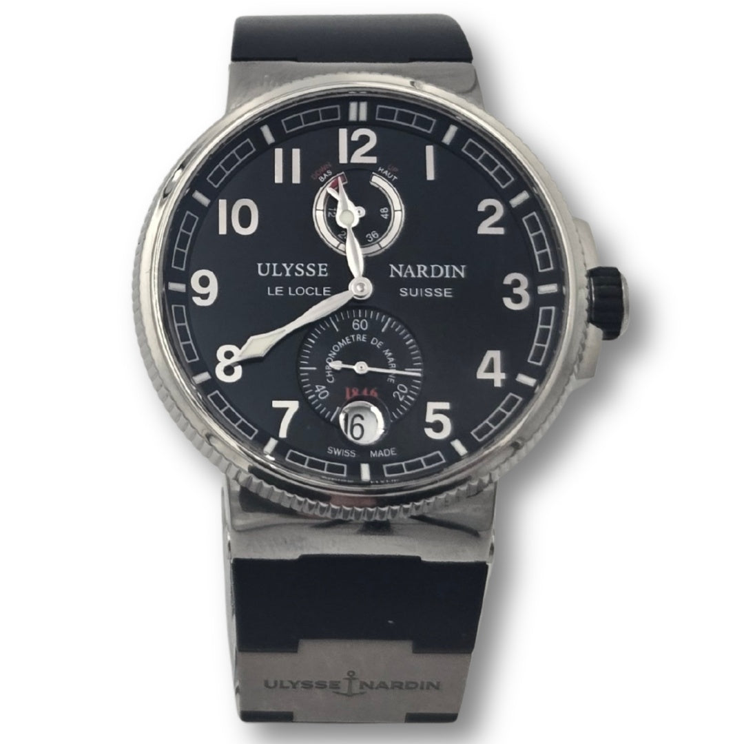 Ulysse Nardin Marine Chronometer 43mm Black Dial 1183-126-3/62 Box