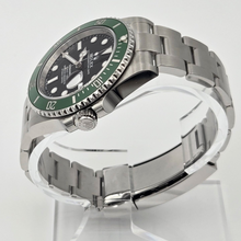 Right side view of Rolex Submariner Date 41 mm (Ref. 126610LV) - 2026 - Green Bezel “Starbucks” on watch holder