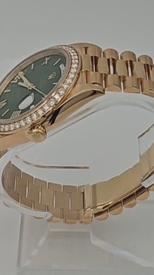 Rolex Day-Date 40 Green Diamond Yellow Gold President 228348RBR Box Papers 2023