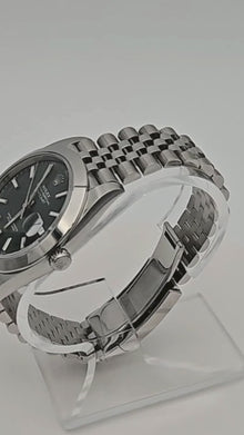 Rolex Datejust 41 Green Dial Smooth Bezel Steel Watch 126300 Box Papers