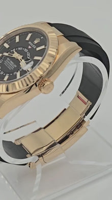 Rolex Sky-Dweller Black Dial 18k Yellow Gold Oysterflex 336238 Box Papers 2024