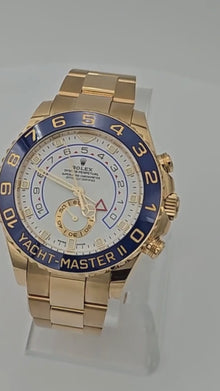Rolex Yacht-Master II 116688 Yellow Gold Blue Bezel White Dial Watch Box Papers
